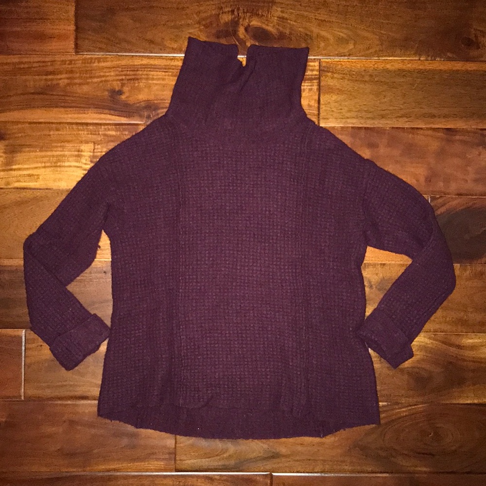 Free People Burgundy Sweater